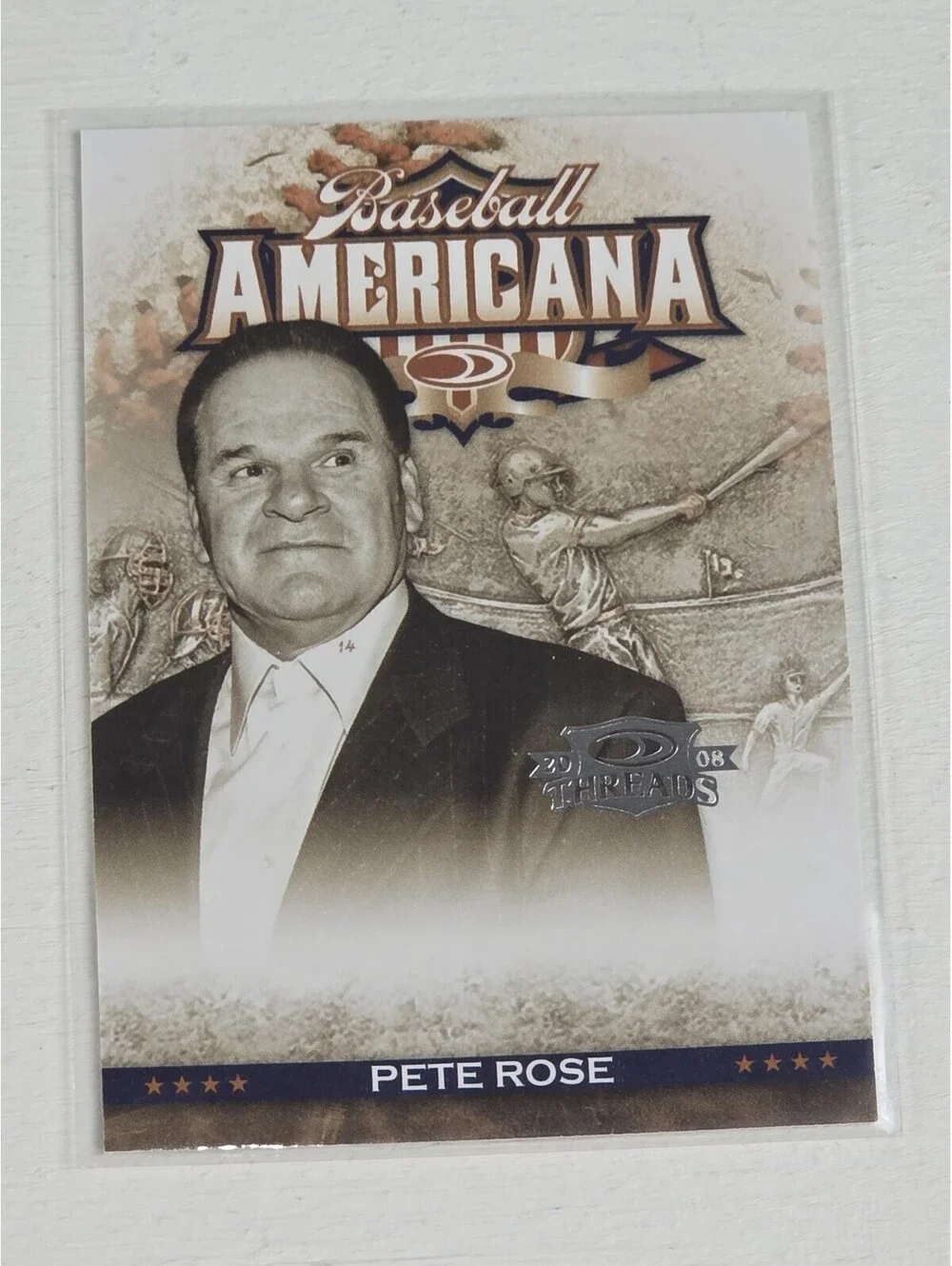 PETE ROSE 2008 Donruss Threads Baseball Americana #BA-6 Reds Phillies /500